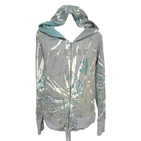 Hurley Hoodie Sweatshirt Juniors Size XL Womens Skull Crossbones Raw Edge Spello - Picture 1 of 12